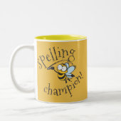 Tasse 2 Couleurs Champion de concours d'orthographe (Gauche)