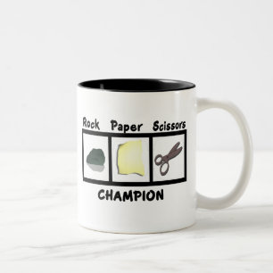 Tasse 2 Couleurs Champion des ciseaux de papier rock