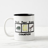 Tasse 2 Couleurs Champion des ciseaux de papier rock (Gauche)