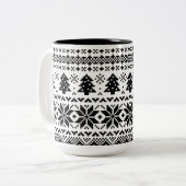 Tasse 2 Couleurs Chandail de knit en noir et blanc (Devant gauche)