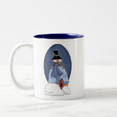 Tasse 2 Couleurs Chandails et cadeaux Snowman Blue (Gauche)