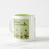 Tasse 2 Couleurs Changez la citation de papillon (Devant gauche)