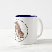 Tasse 2 Couleurs Chansonnette de Basset Hound (Devant droit)