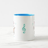Tasse 2 Couleurs Chant Bard Kitty Chat avec Mandolin (Centre)