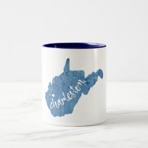 Tasse 2 Couleurs Charleston Ouest Virginie-Occidentale Grain de boi