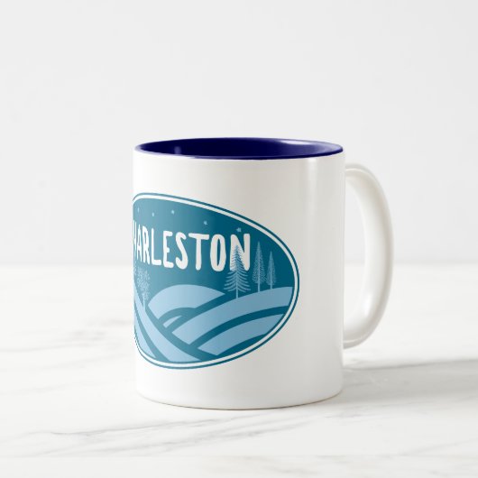Tasse 2 Couleurs Charleston West Virginia Outdoors (Devant droit)