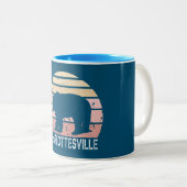 Tasse 2 Couleurs Charlottesville Virginia Retro Bear (Devant droit)