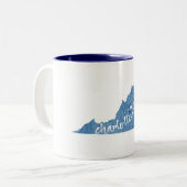 Tasse 2 Couleurs Charlottesville Virginia Wood Plaque (Devant gauche)