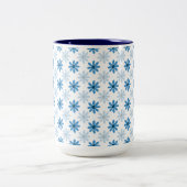 Tasse 2 Couleurs Charmant Fleur Bleue Moderne (Centre)