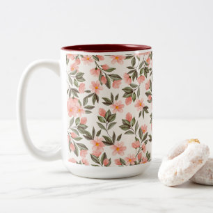 Tasse 2 Couleurs Charme Pastel Peach Floral
