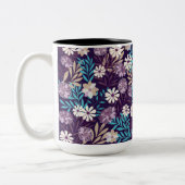 Tasse 2 Couleurs Charme Turquoise & Bourgogne Floral (Gauche)