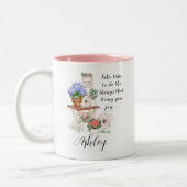 Tasse 2 Couleurs Charming Floral Prénom Motivation (Gauche)