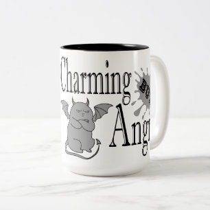 Tasse 2 Couleurs Charming mais en colère petit chat diable drôle ci