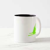 Tasse 2 Couleurs Chartreuse, Neon Green Snow Ski (Devant droit)