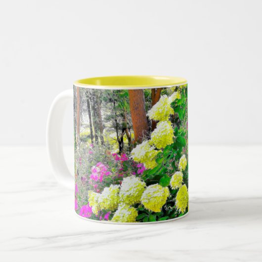 Tasse 2 Couleurs Chartreuse Vert Limelight Hydrangea Garden (Devant gauche)