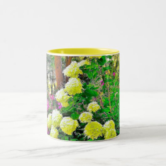 Tasse 2 Couleurs Chartreuse Vert Limelight Hydrangea Garden (Centre)