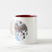 Tasse 2 Couleurs Chasse hivernale Fox (Devant gauche)