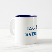 Tasse 2 Couleurs Chasser älskar à des Sverige - I Sweden love (Devant gauche)