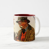Tasse 2 Couleurs Chasseur et épagneul (Devant droit)