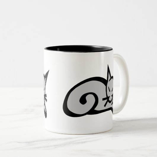 Tasse 2 Couleurs Chat (Devant droit)