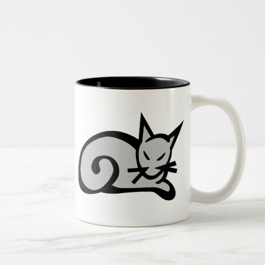 Tasse 2 Couleurs Chat (Droit)