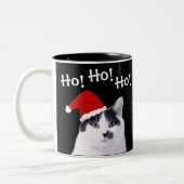 Tasse 2 Couleurs Chat à Santa Hat Noël (Gauche)