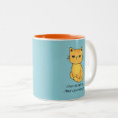 Tasse 2 Couleurs Chat affamé (Devant droit)