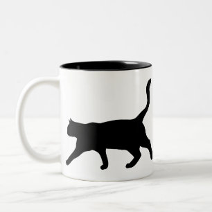Tasse 2 Couleurs Chat Animal La Silhouette Domestique Chat Kitten