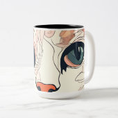 Tasse 2 Couleurs Chat Artistique (Devant droit)