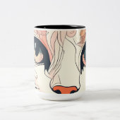 Tasse 2 Couleurs Chat Artistique (Centre)