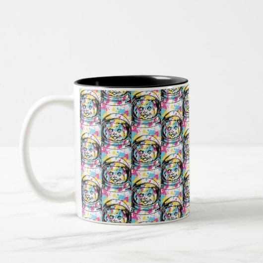 Tasse 2 Couleurs Chat Astronaute (Gauche)
