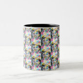 Tasse 2 Couleurs Chat Astronaute (Centre)