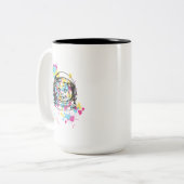 Tasse 2 Couleurs Chat Astronaute (Devant gauche)