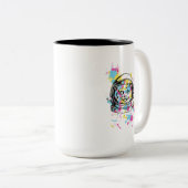Tasse 2 Couleurs Chat Astronaute (Devant droit)