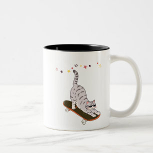 Tasse 2 Couleurs Chat avec la planche