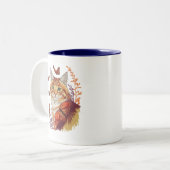 Tasse 2 Couleurs Chat avec papillons Monarch (Devant gauche)