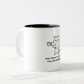Tasse 2 Couleurs Chat blanc illustré d'abord (Devant gauche)
