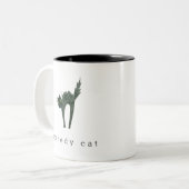 Tasse 2 Couleurs Chat caredy, Halloween, Chat noir, Amoureux des ch (Devant gauche)