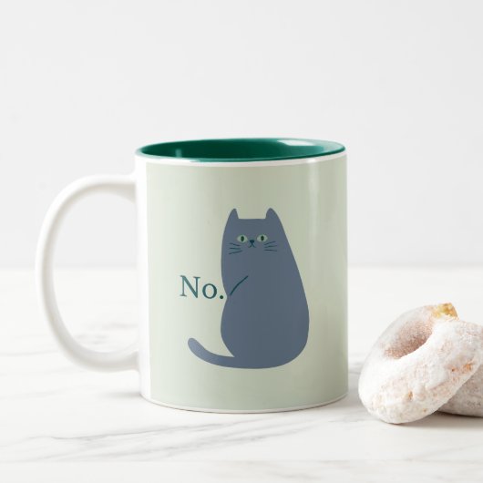 Tasse 2 Couleurs Chat Cheeky Funny (Avec donut)
