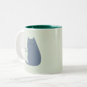 Tasse 2 Couleurs Chat Cheeky Funny (Devant gauche)