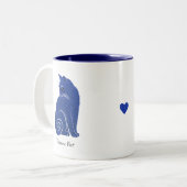 Tasse 2 Couleurs Chat cosmique bleu (Devant gauche)