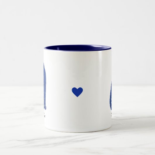Tasse 2 Couleurs Chat cosmique bleu (Centre)