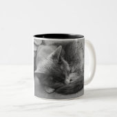 Tasse 2 Couleurs Chat couché (Devant droit)
