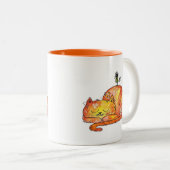 Tasse 2 Couleurs Chat couché blanc mignon (Devant droit)