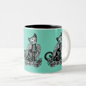 Tasse 2 Couleurs Chat Crâne de Sucre (Devant droit)