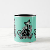 Tasse 2 Couleurs Chat Crâne de Sucre (Centre)