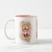 Tasse 2 Couleurs Chat Cranky Avec Café (Gauche)