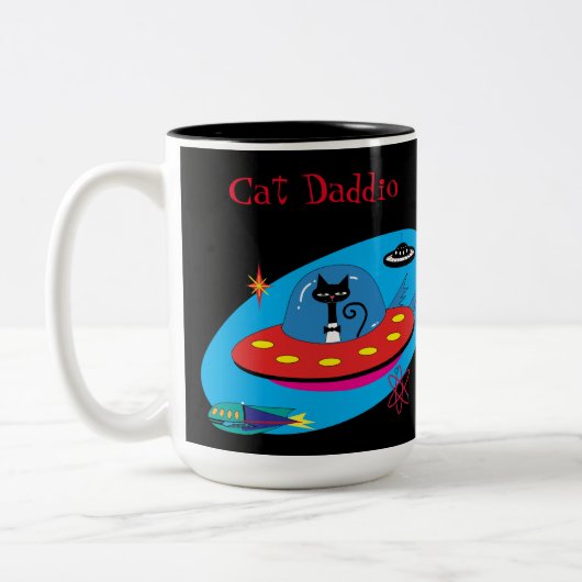 Tasse 2 Couleurs Chat Daddio Mug.   (Gauche)
