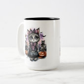 TASSE 2 COULEURS CHAT-DAME SANS ENFANT (Devant gauche)