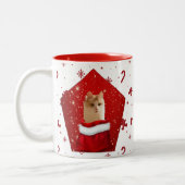 Tasse 2 Couleurs Chat d'Angora Noël  (Gauche)